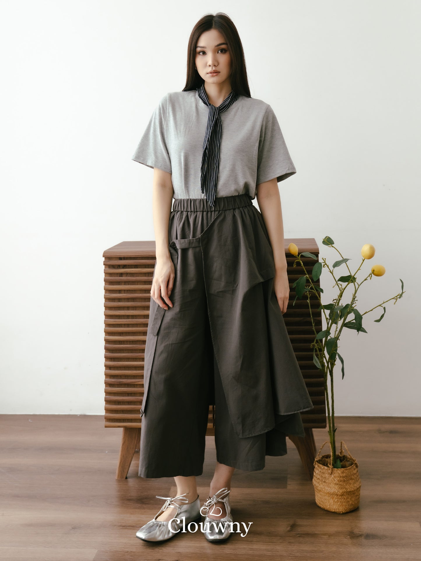 Avena Double Layer Pants - Grey