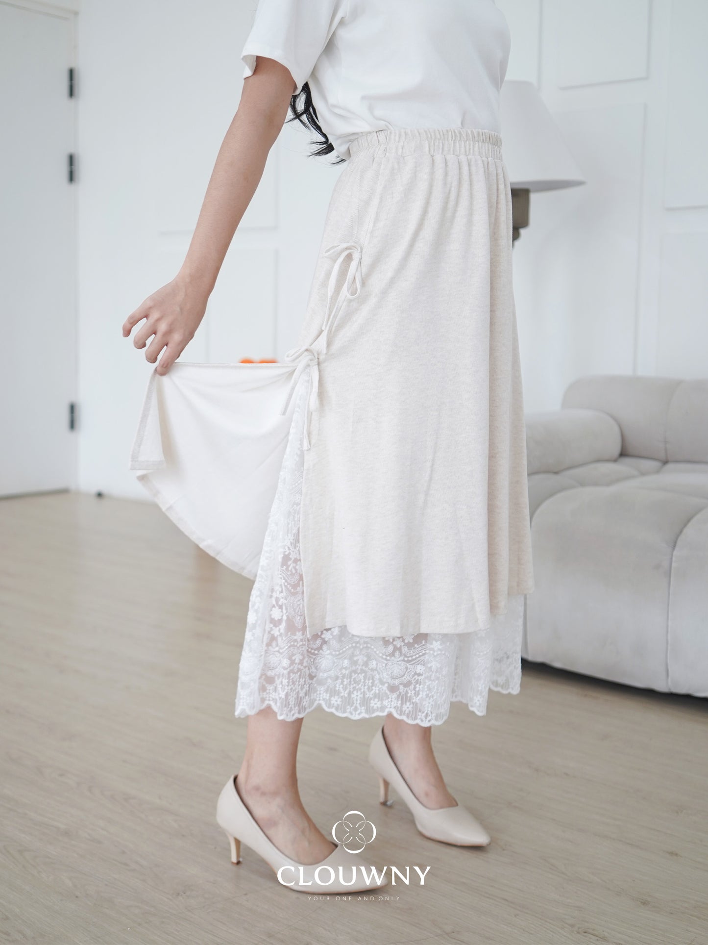 Jona Midi Skirt - Cream