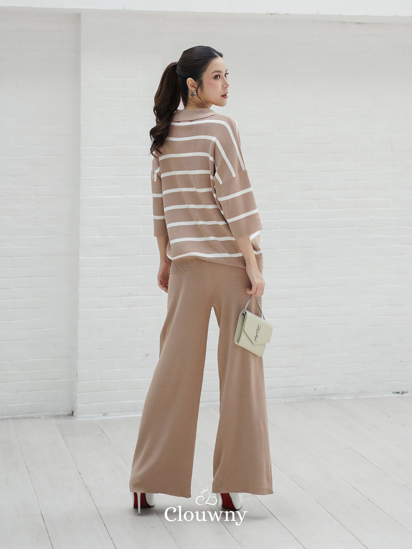 Natasya Stripes Set - Khaki