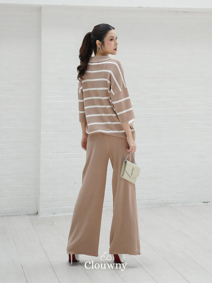 Natasya Stripes Set - Khaki
