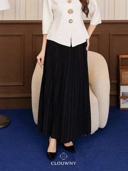 Aretha Pleated Skirt - Black