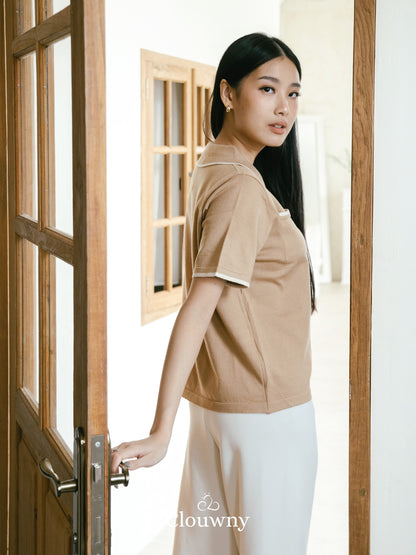 Mesa List Zipper Top - Khaki