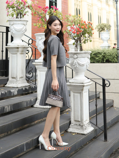Girona Stitches Knit Set - Grey