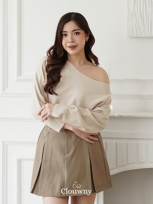 Beatrix Sabrina Knit Top - Cream