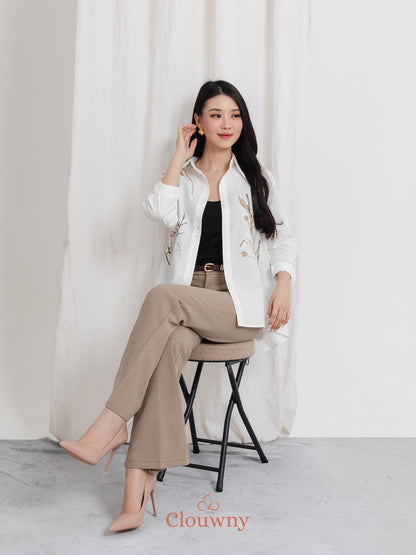 Katerin Flower Shirt - White