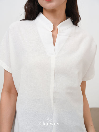 Marfie Loose Blouse Top - White