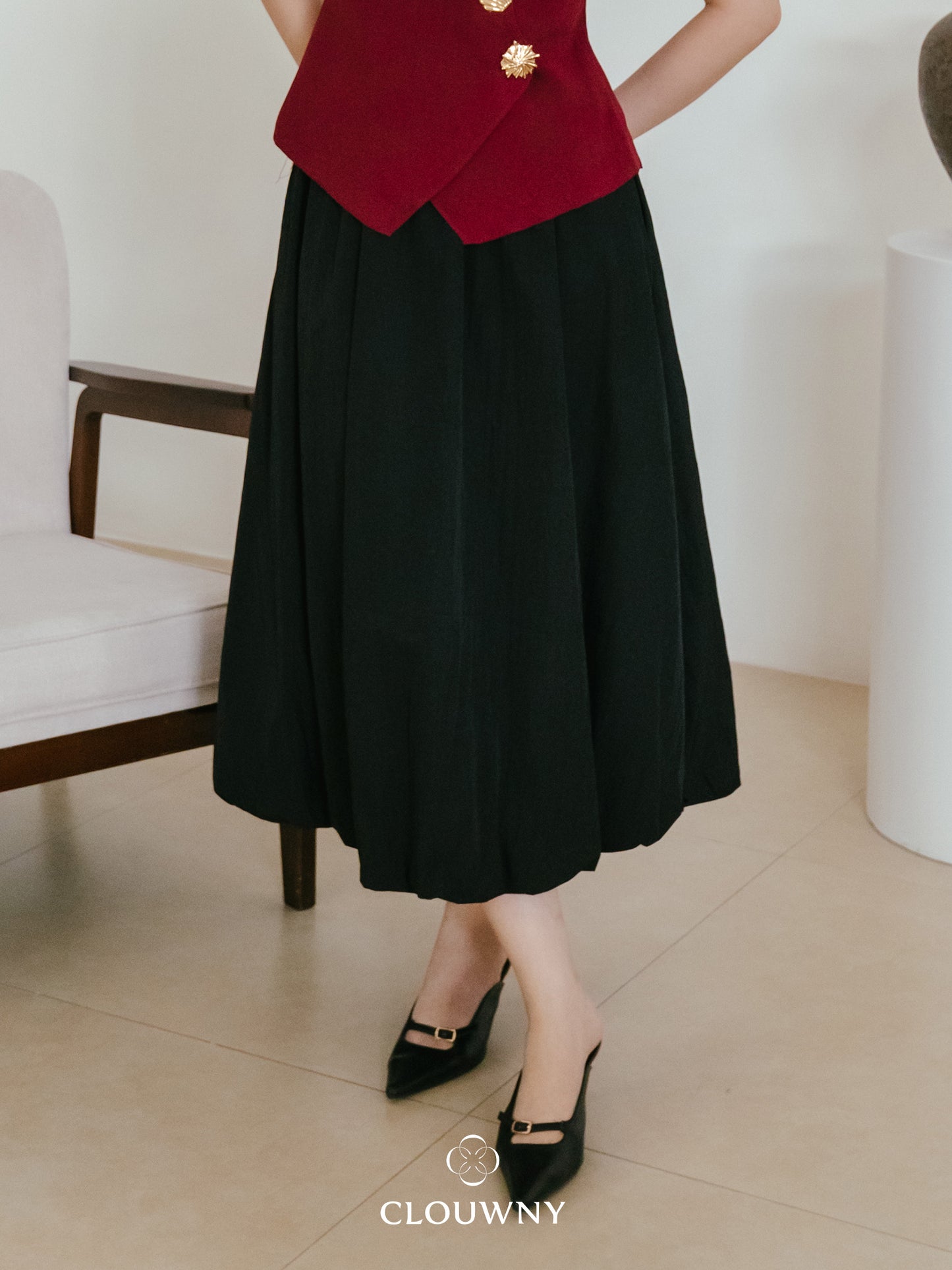 Elowen Ballon Skirt - Black