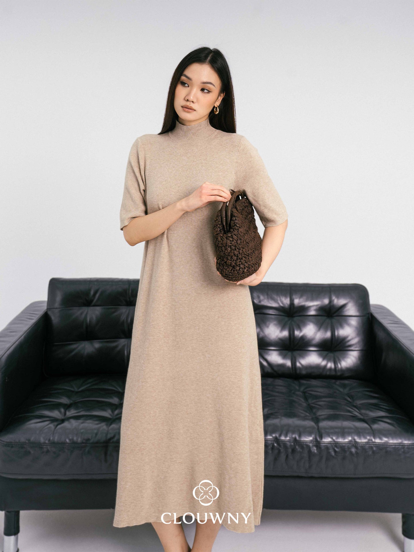 Mirage Turtle Knit Dress - Khaki