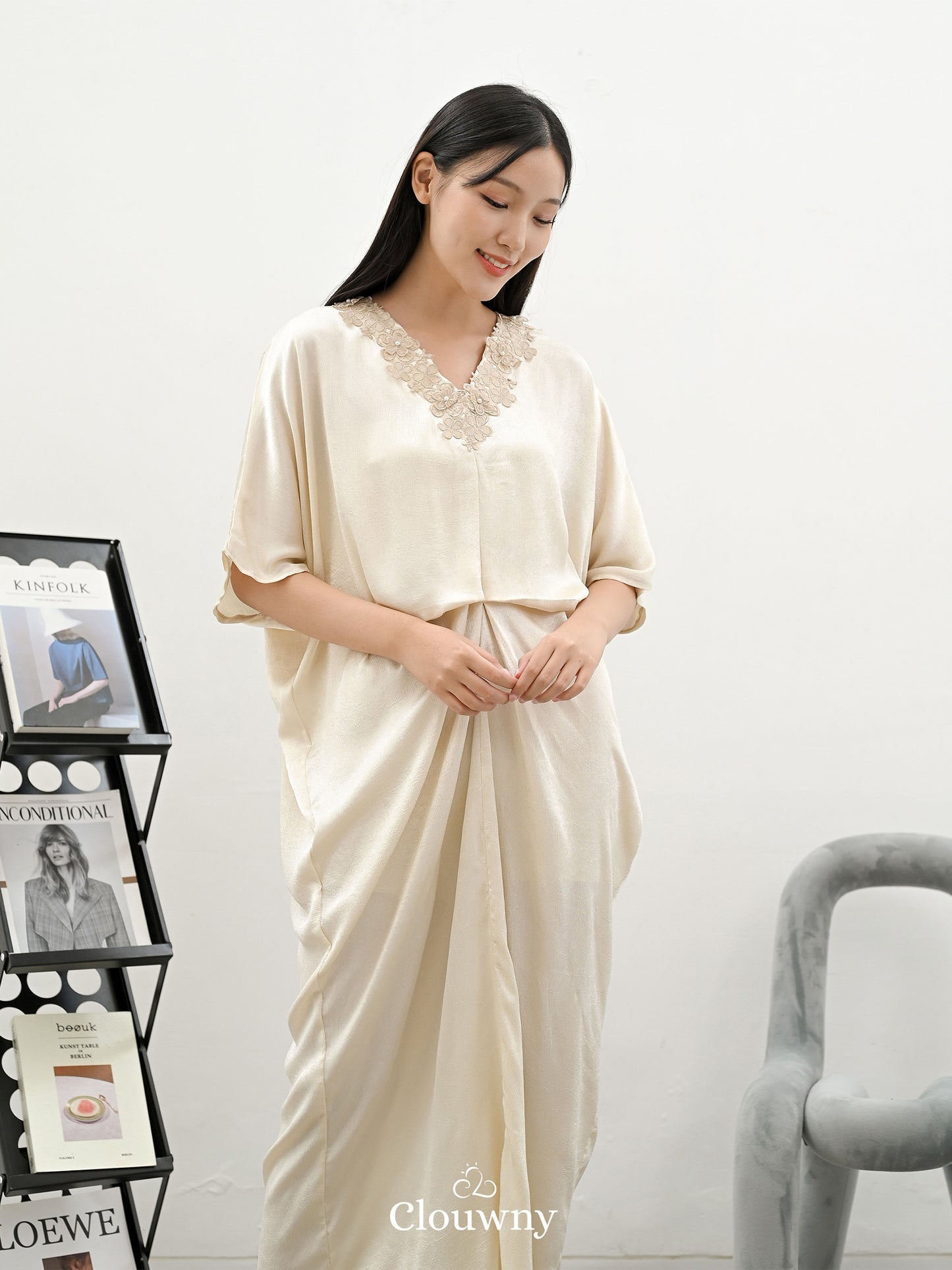 Neba Kaftan Dress - Cream