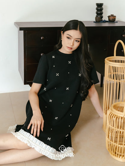 Gisel Pearl Dress - Black