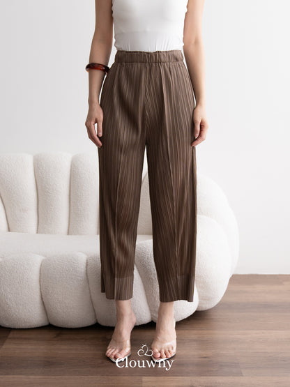 June Basic Pleats Pants - Dark Beige