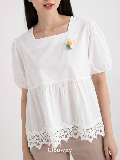 Clara Baby Doll Top - White