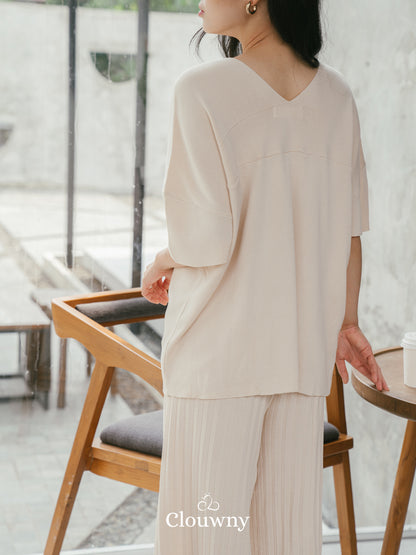 Lyra Vneck Set - Cream