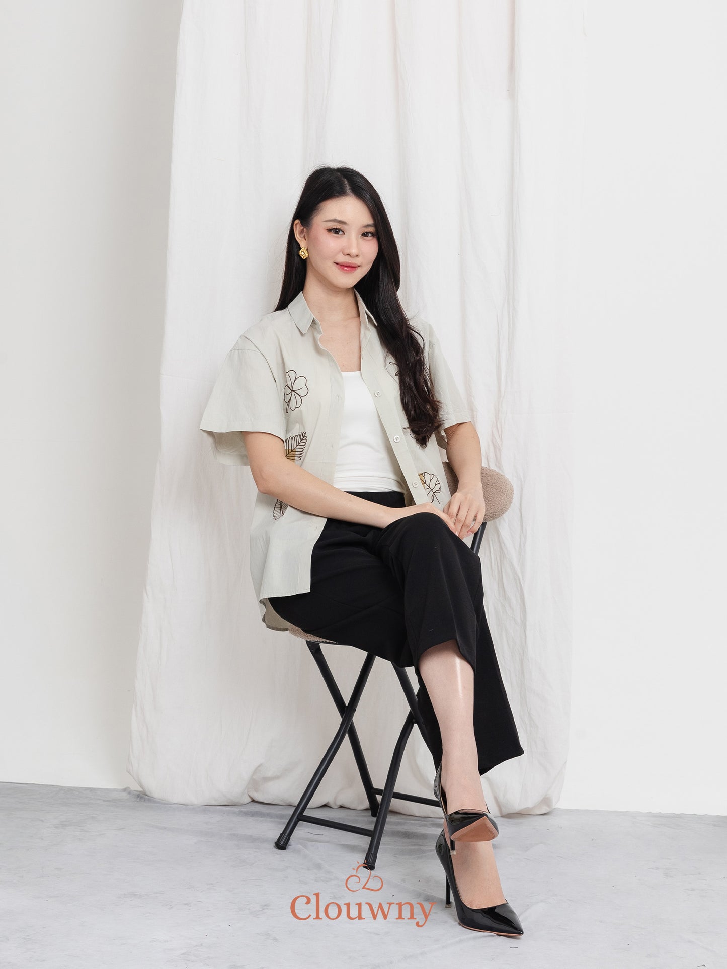 Leaves Cotton Shirt - Mint