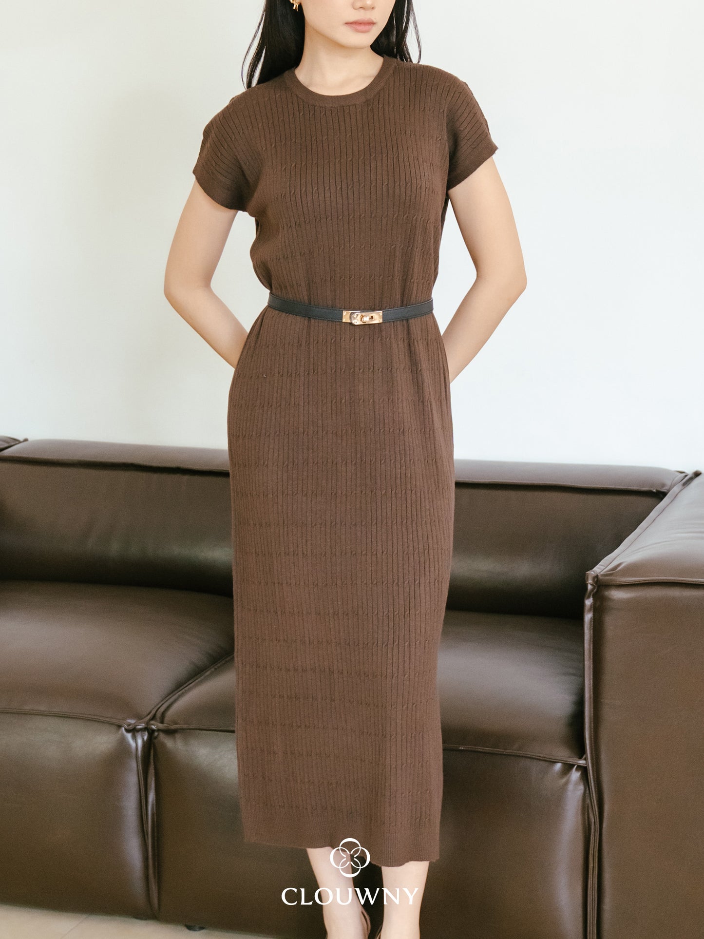 Dune Knit Dress - Coffee