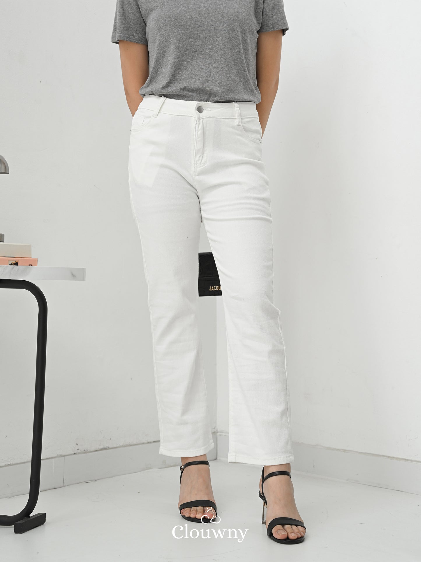 Soira Denim Pants - White