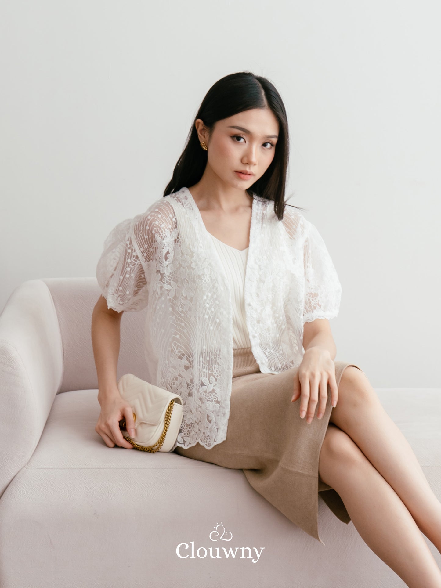 Lotus Lace Blouse - White