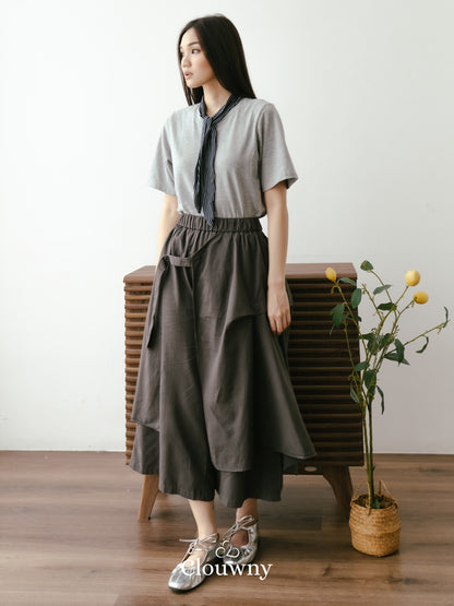 Avena Double Layer Pants - Grey