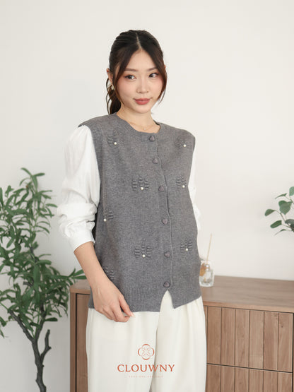 Merita Button Combi Top - Grey