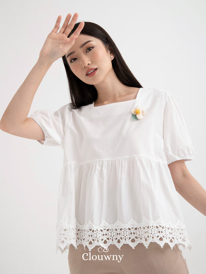 Clara Baby Doll Top - White