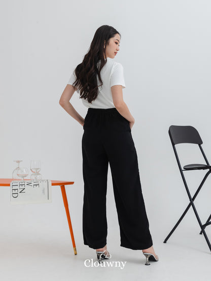 Quin Three Button Pants - Black