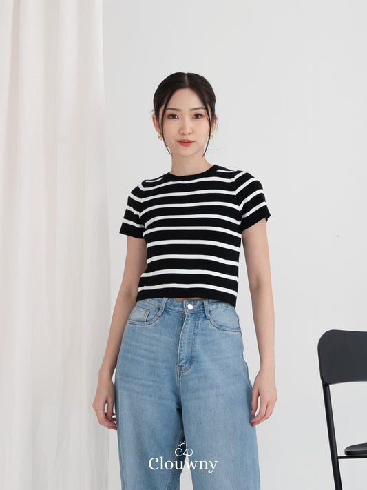 Medley Stripes Top - Black