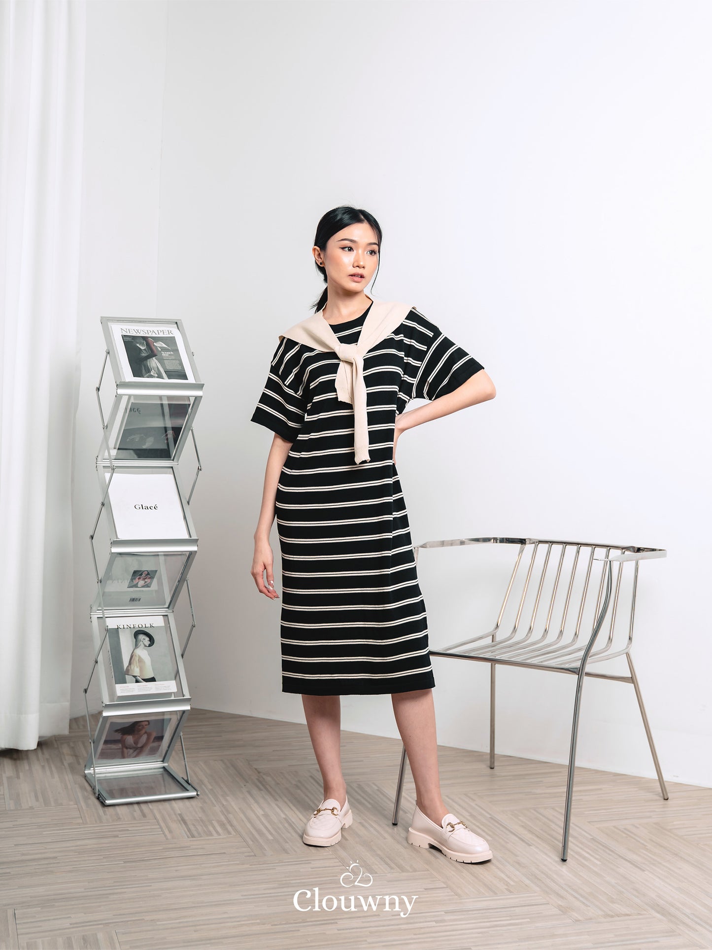 Sara Scarf Dress - Black