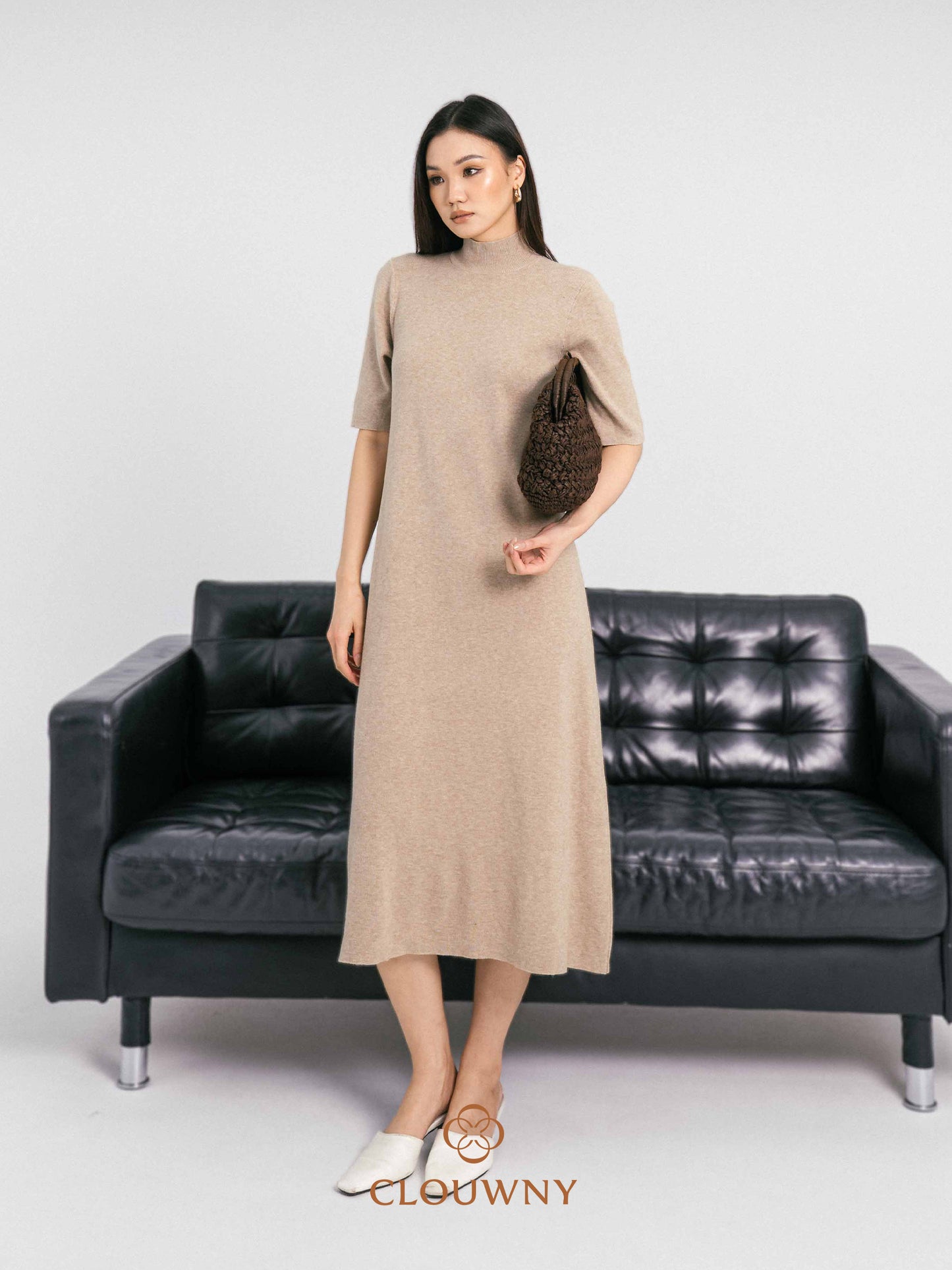 Mirage Turtle Knit Dress - Khaki