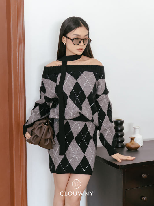 Losa Sabrina Knit Set - Black