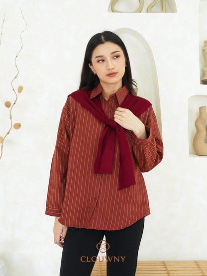 Candela Stripes Scarf - Maroon