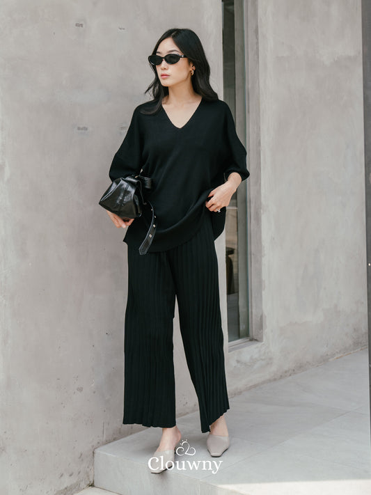 Set Vneck Lyra - Hitam