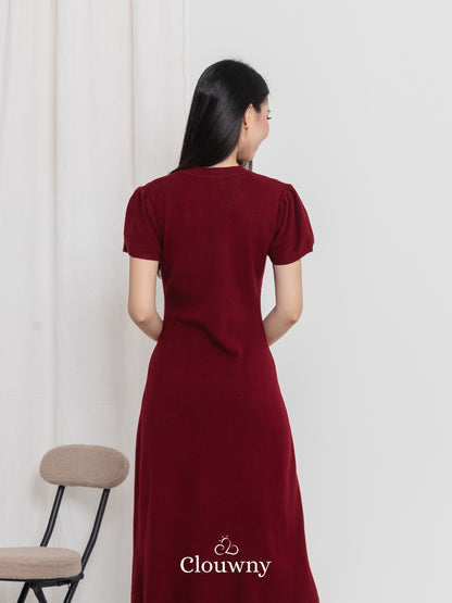 Konsta Knit Dress - Maroon