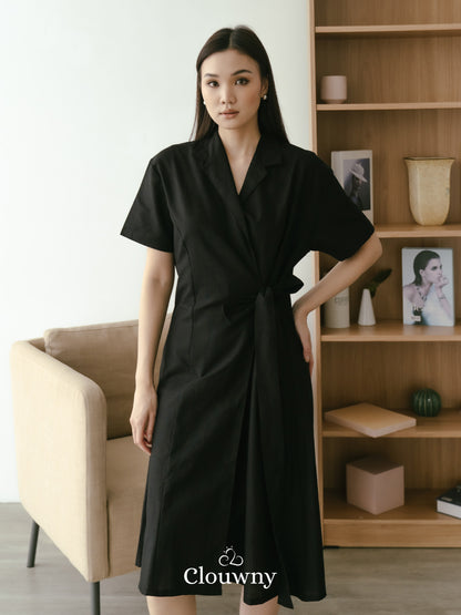 Felora Kimono Belt Dress - Black