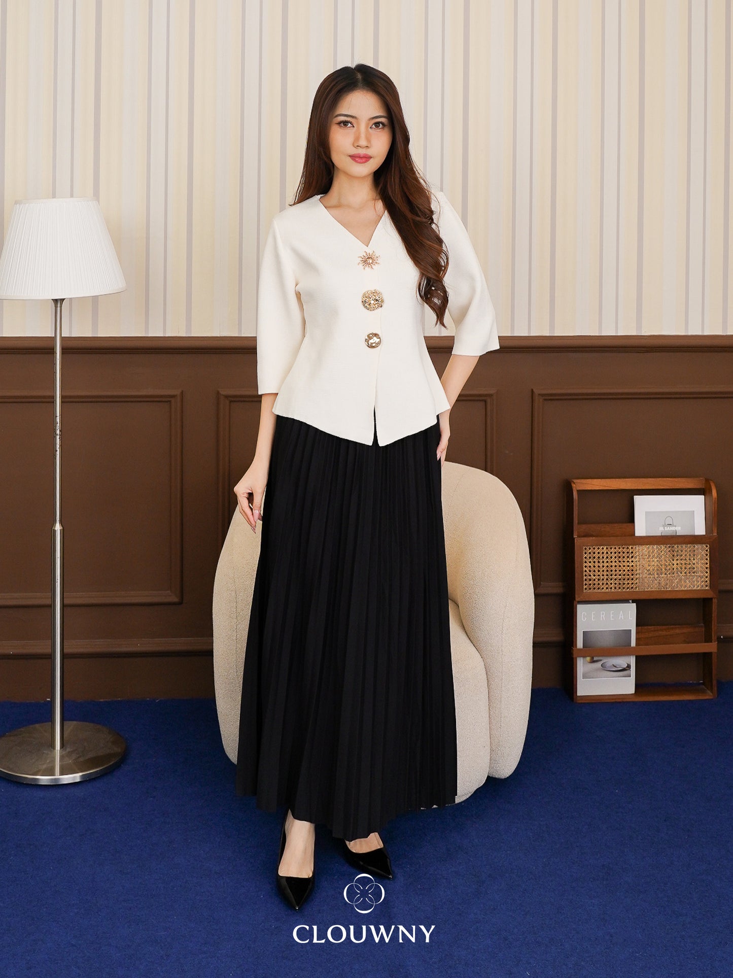 Aretha Pleated Skirt - Black