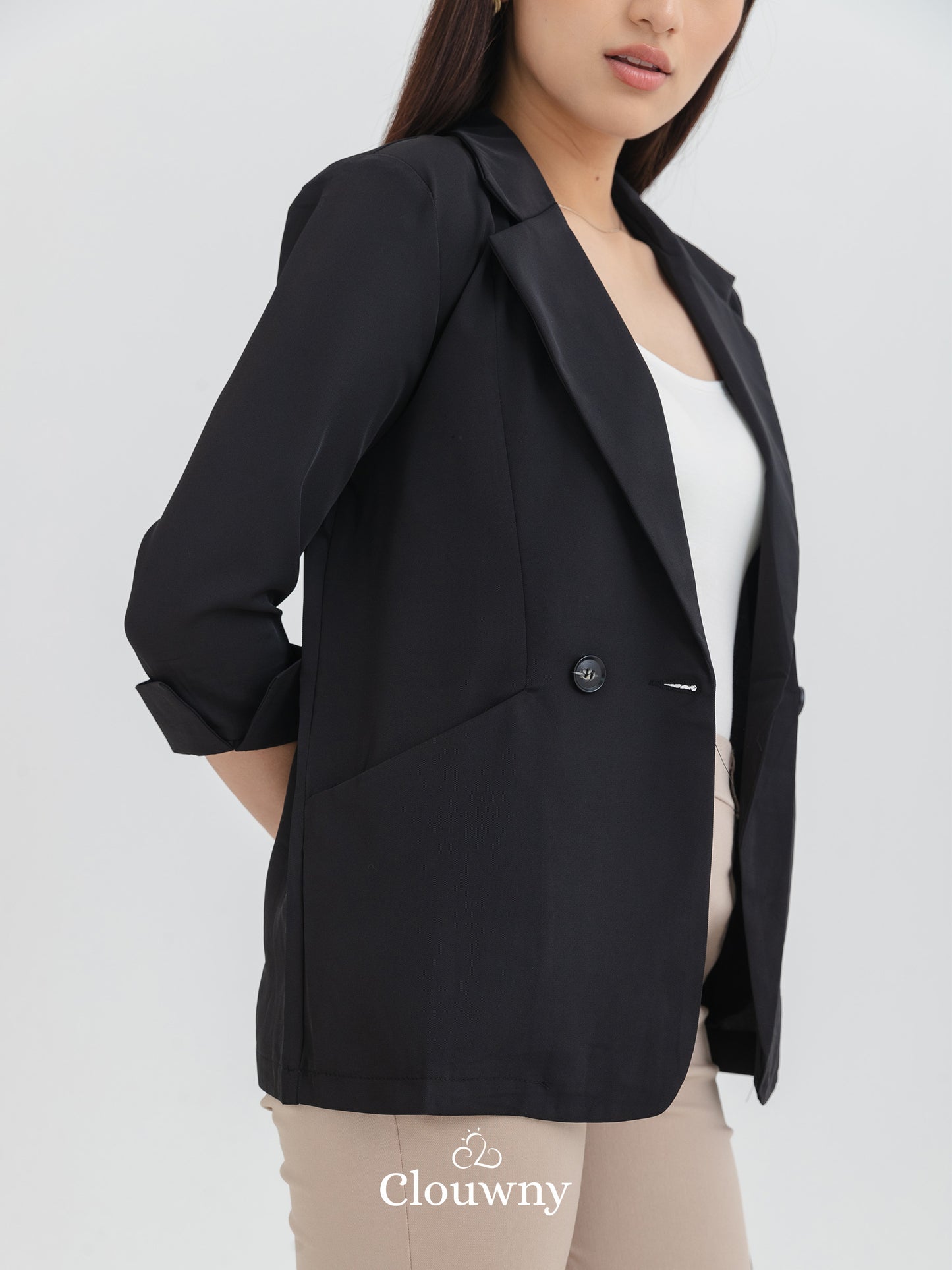 Jack Button Blazer - Black