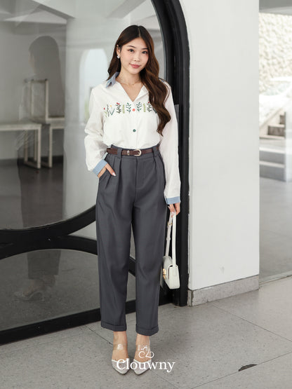 Lavena Button Shirt - White