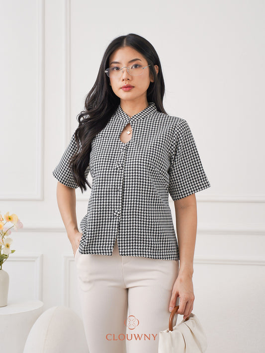 Dinar Button Top - Black