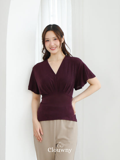 Cora Bow Knit Top - Magenta