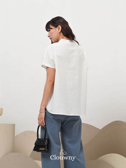 Marfie Loose Blouse Top - White