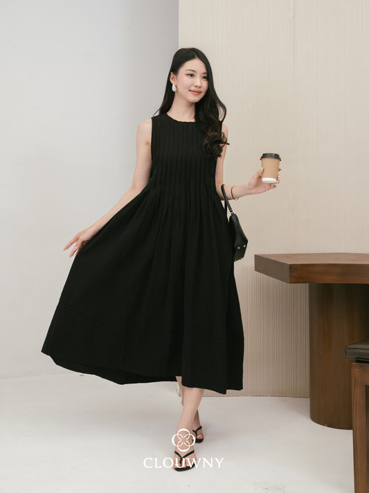 Siena Linen Maxi Dress - Black