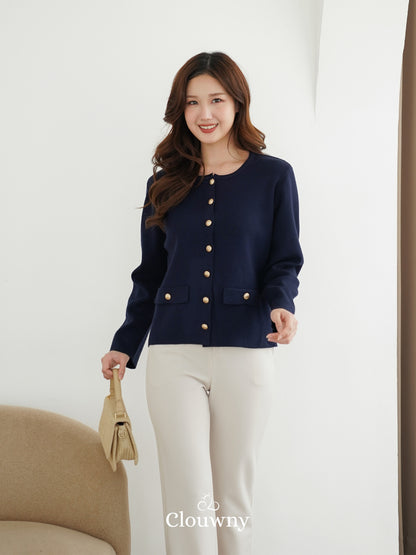 Luxen Button Cardigan - Navy