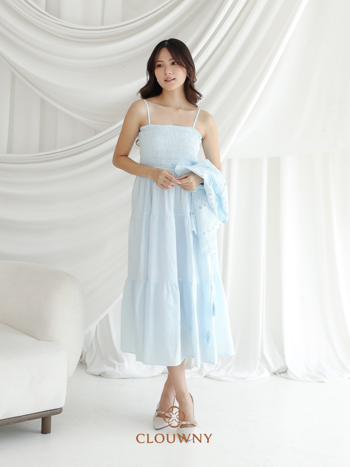 Silca Rubber Broderie Dress - Blue