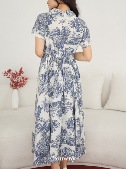 Mondi Button Dress - Blue