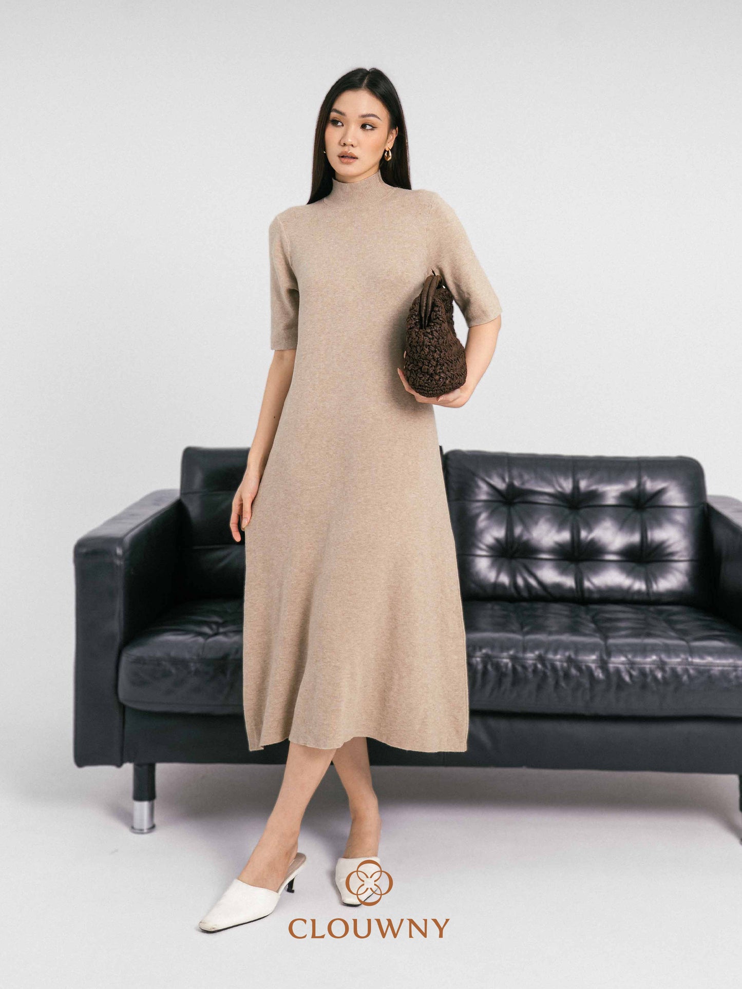 Mirage Turtle Knit Dress - Khaki