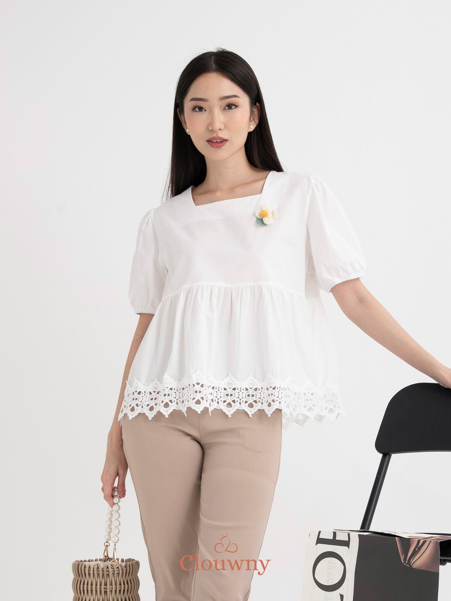 Clara Baby Doll Top - White