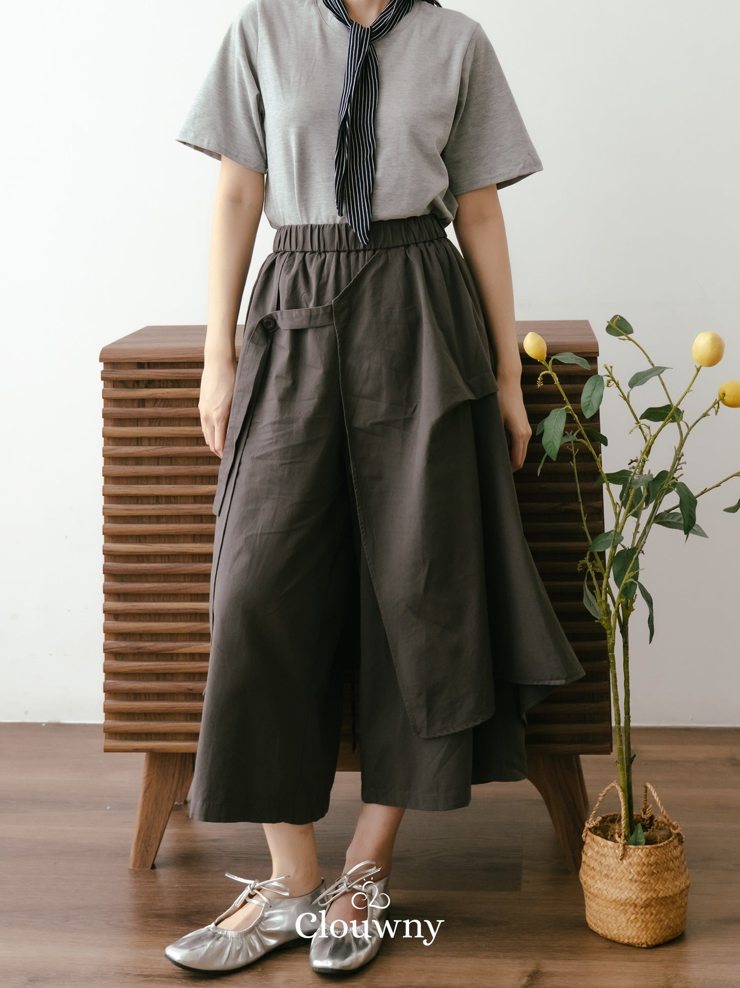 Avena Double Layer Pants - Grey