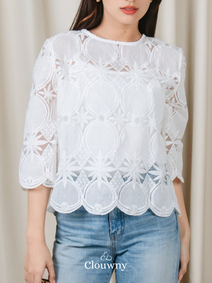 Rosini Lace Blouse - White