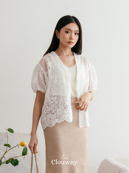 Lotus Lace Blouse - White