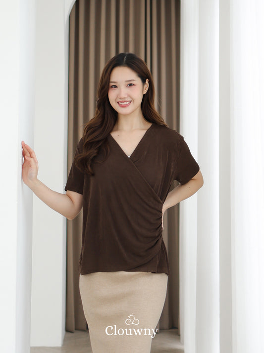 Ladel String Knit Top - Coffee
