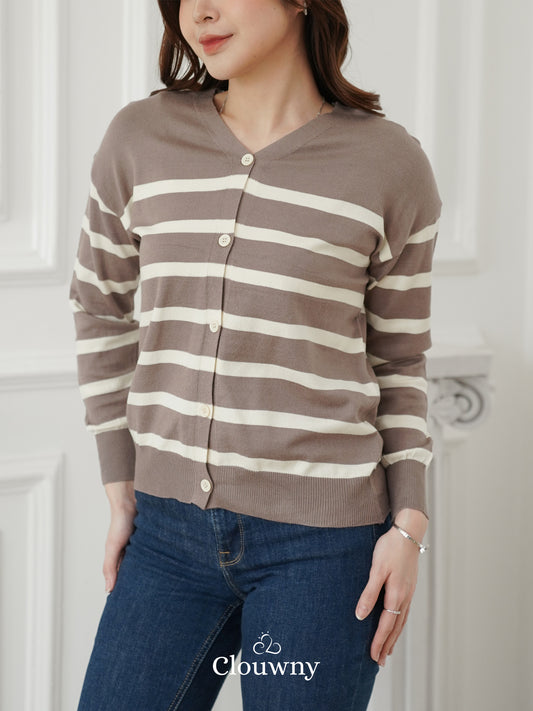 Verena Button Knit Top - Beige
